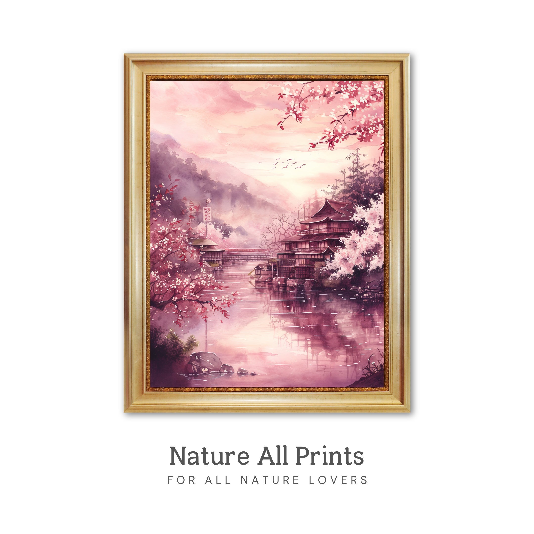 Original Japanese Watercolor Cherry Blossoms - Etsy