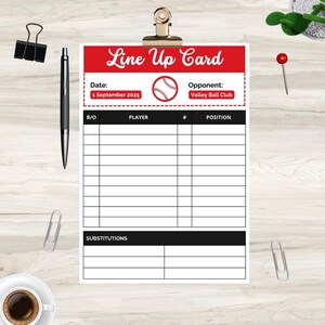 Baseball Line Up Template – Editable Canva Template