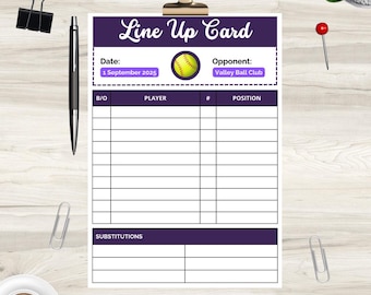 Softball Line Up Template – Editable Canva Template