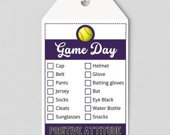 Softball Game Day Checklist - Bearbeitbare Canva-Vorlage