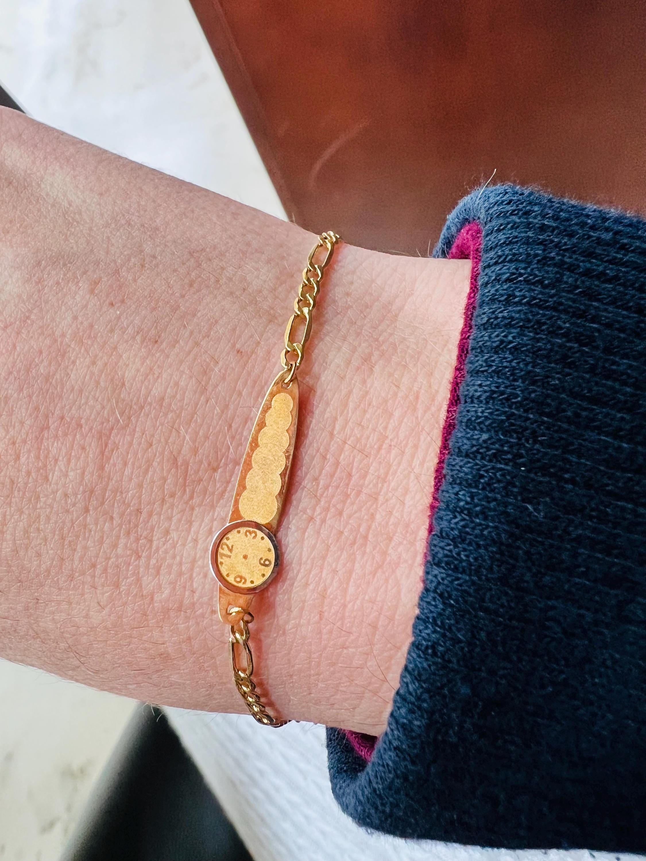 18K Yellow Gold WATCH slave bracelet for baby, boy or girl