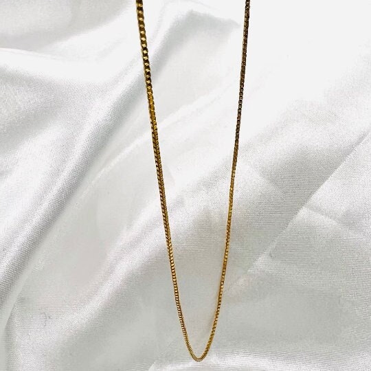 18K Yellow Gold Chain, 18K Venetian Chain, 18K Gold Box