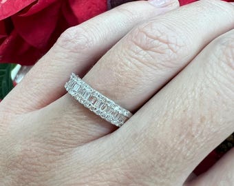 RING Combination of DIAMONDS White Gold WOMEN, Engagement Ring Gold Diamonds, 18 Karat Gold Ring