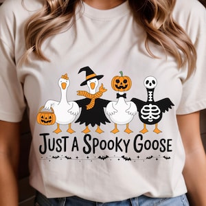 Spooky Goose Halloween Png, Just a Spooky Goose Png, Funny Goose Skeleton Witch Pumpkin Ghost Digital, Cute Goose Horror, Cute Horror Png