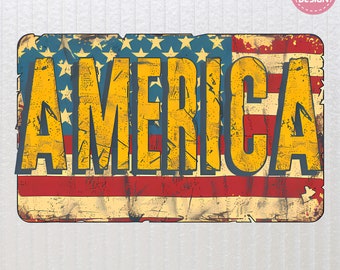 4th of July America PNG, Grunge USA Flag, Sublimation Design, Digital Download
