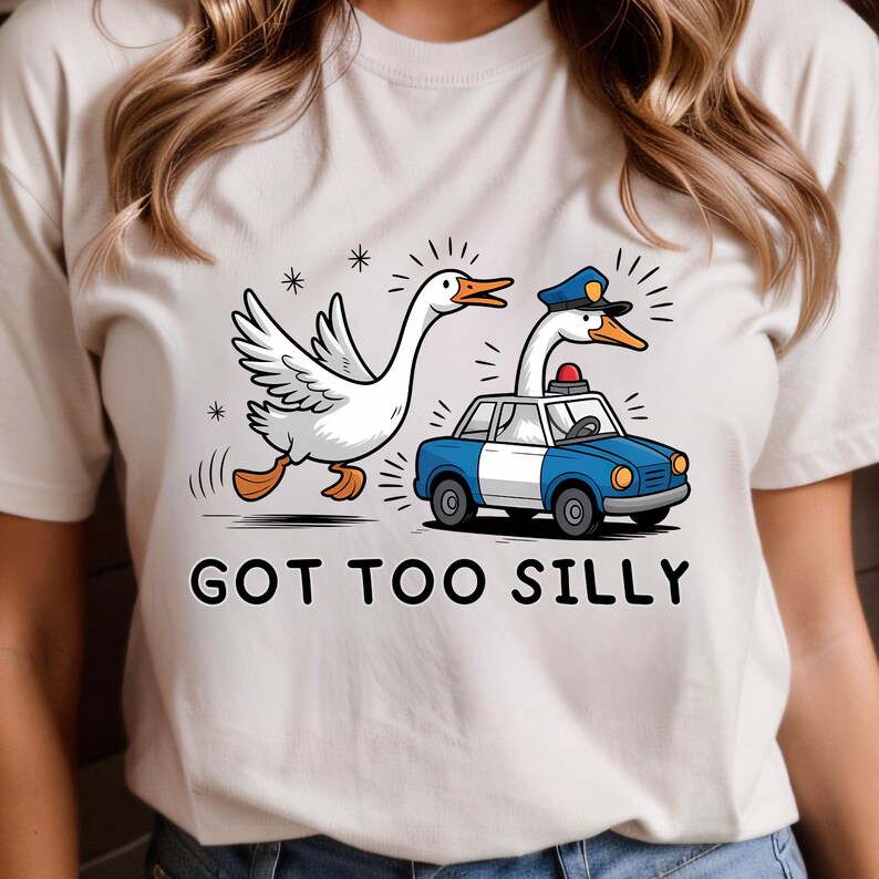 Funny Silly Goose PNG, Police Chase Clipart, Sublimation Design ...