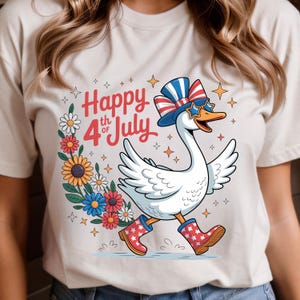 Fourth of July Goose PNG | Patriotic Goose 4th of July Clipart | Funny Silly Goose Sublimation | Independence Day Digital | USA Animal Art
