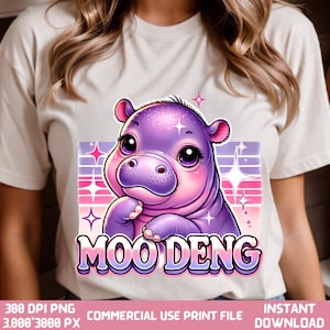 Moo Deng aquarel cartoon png, pygmee nijlpaard png, baby nijlpaard png, Moo Deng png, nijlpaard shirt png, schattig Moo Deng, moo Deng pygmee nijlpaard
