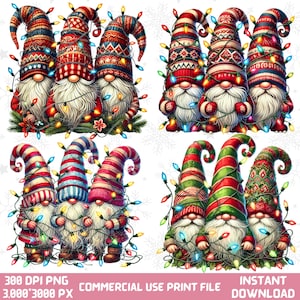 Merry Christmas Gnome Png, Christmas Gnomes Png, Merry Christmas Png, Gnome Png, Gnome For Holidays, Xmas Sublimation, Christmas lights Png