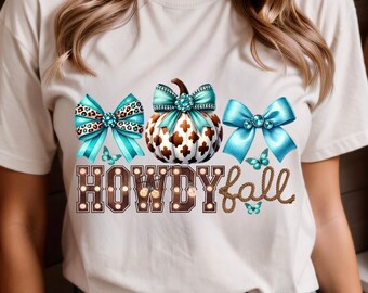 ¡Hola, Calabaza Occidental de Otoño! PNG, Piel de Vaca, Leopardo Turquesa, Diseño de Sublimación, Descarga Digital
