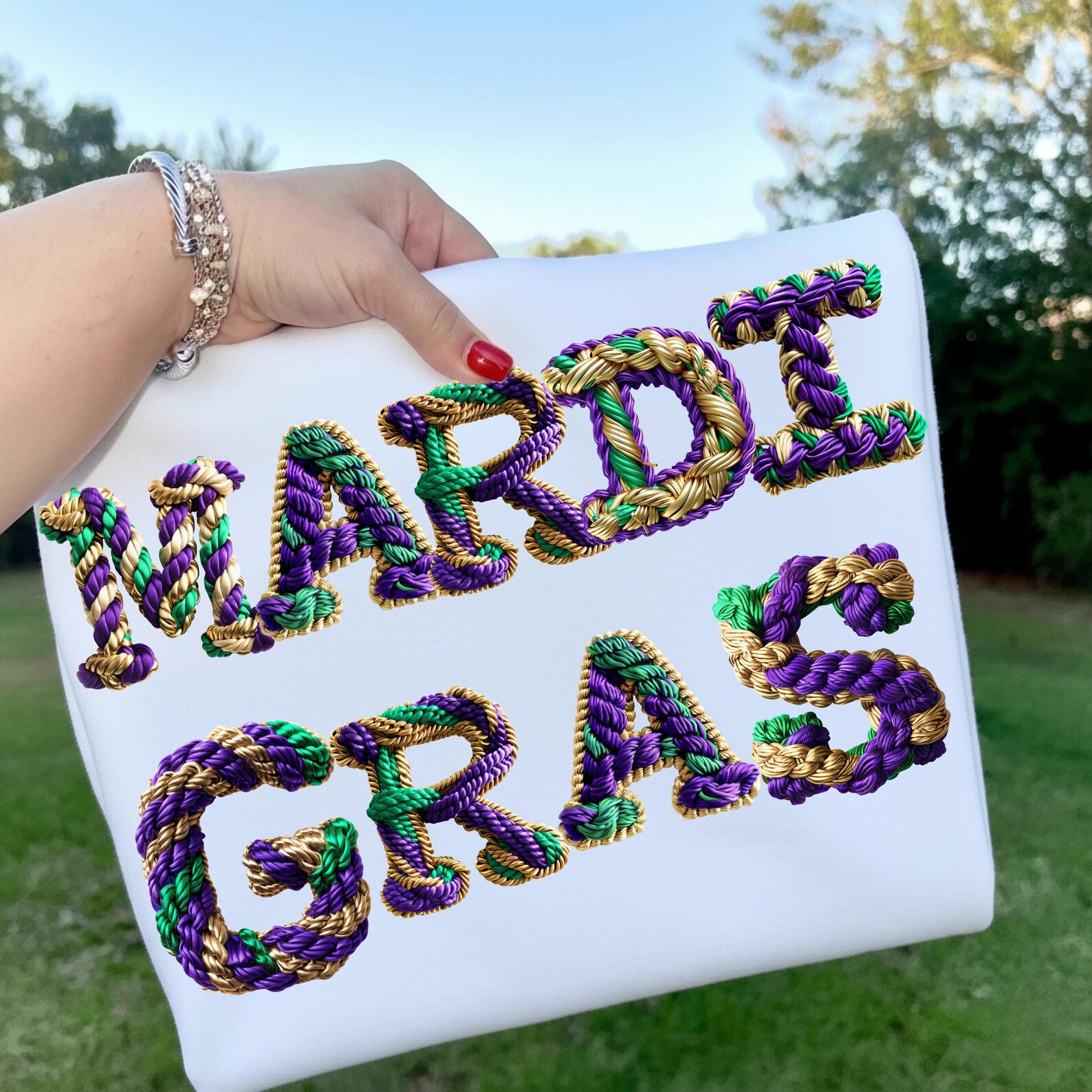Faux Yarn Mardi Gras Alphabet PNG, 3D Braided Rope Letters and Numbers ...
