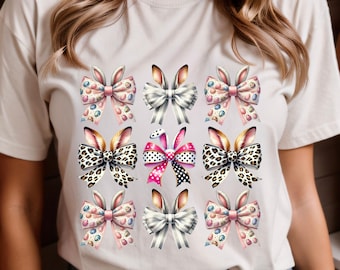 Easter Bunny Ear Bow Clipart, Coquette PNG Designs, Sublimation Design, Digital Download