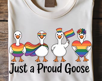 Pride Goose PNG Clipart, Regenbogen LGBTQ + Sublimationsdesign, lustig für Pride Month, digitaler Download