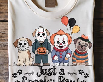 Spooky Halloween Dog PNG, Retro Horror Clipart, Sublimation Design, Digital Download
