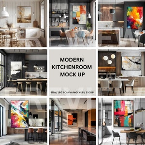 Luxury Farmhouse Kitchen Frame Mock Ups (x8) / Modern Style Mock Up / Frame Mock up Bundle /Digital Mock Up Canva Template and JPG Files