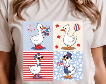 Patriotic Goose PNG,4th of July Clipart (Digital Download)