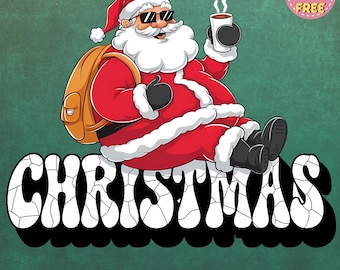 Santa's Favorite Coffee Christmas PNG, Sublimation Design, Digital Download
