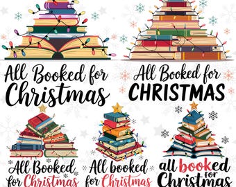 Christmas Books Tree Png, Teacher Librarian Gift, Sublimation Design, Digital Download
