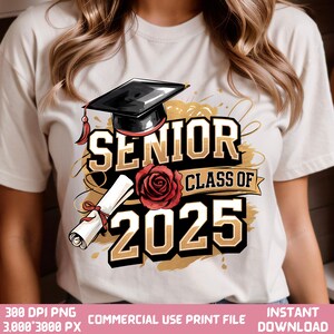 Senior 2025 PNG, Class of 2025 Png, Coquette Senior 2025 Png, Graduation PNG, Retro Checkered Png, High school Senior Shirt Design, Digital