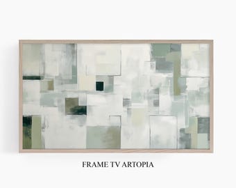 Abstract Frame TV Art, Modern Neutral Painting (Digital Download)