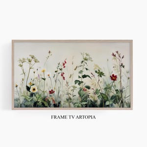 Vintage Floral Painting TV Art: Modern Botanical Design (Digital Download)