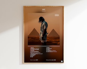 Album Cover Poster KMT de Gazo, affiche rap fr, rapper poster, album wall art, album cover, rap posters, rap francais