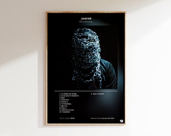 Album Cover Poster Jaafar de Rounhaa, affiche rap fr, rapper poster, album wall art, album cover, rap posters, rap francais