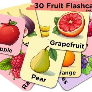 Cartes-éclair sur les fruits,Matériel Montessori, Cartes-éclair pour tout-petits