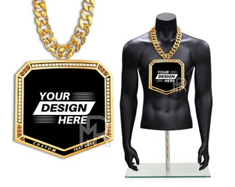 WWE Custom Turnover Medal Chain | Wrestling Oversized Necklace | Personalized Champion Award | Custom Logo MVP Wrestling Gift