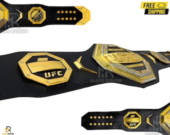 UFC Legacy Championship Belt Replica: Genuine Leather, Brass Plates