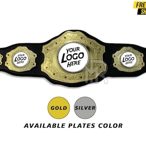 Custom 5 Plates Champion Belt, Personalized Trophy with Text and Logo, Championship Belt Award, Unique Title Belt, Gift for Champions