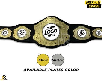 Personalisierter 5 Plates Champion-Gürtel, personalisierte Trophäe mit Text und Logo, Championtitel-Trophäe, einzigartiger Titelgürtel, Geschenk für Fans