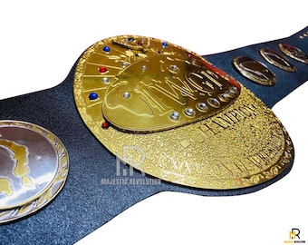 IWGP V1 Wrestling Championship Belt Replica: Brass Plates, Real Leather