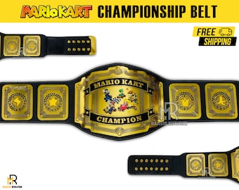 Mario&#39;s Kart Championship Belt | Super Mario Racing Game Trophy | Premium Title Belt | Legendary Characters & Models | Gamer Collectible