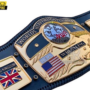 NWA Domed Globe Championship Belt: CNC Zinc, Real Leather, Adult Size