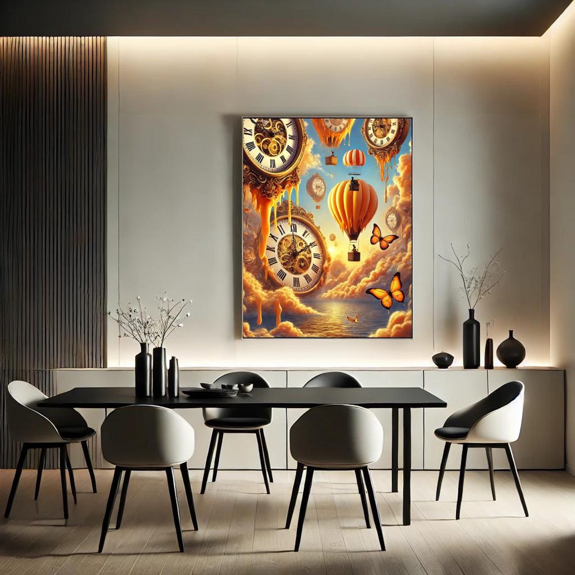 Salvador Dali Melting Clock Art: Surreal Dreamscape Print (digital ...