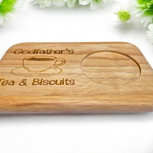 Wooden tea tray styled with mug and flowers – gift for tea or coffee lover