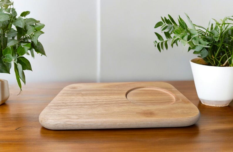 blank customised personalised tea tray for biscuits and a cup of tea or coffee
