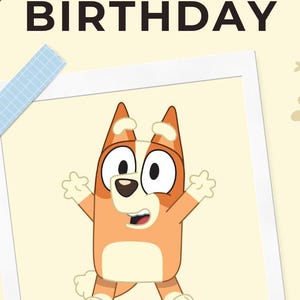 Cartão de aniversário divertido | Cartão inspirado em desenho animado para impressão | Download digital
