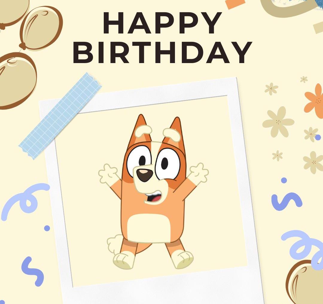 Bluey-Inspired Printable Birthday Card