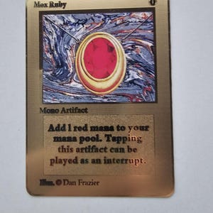 Mox Ruby Custom Made Metal Card MTG
