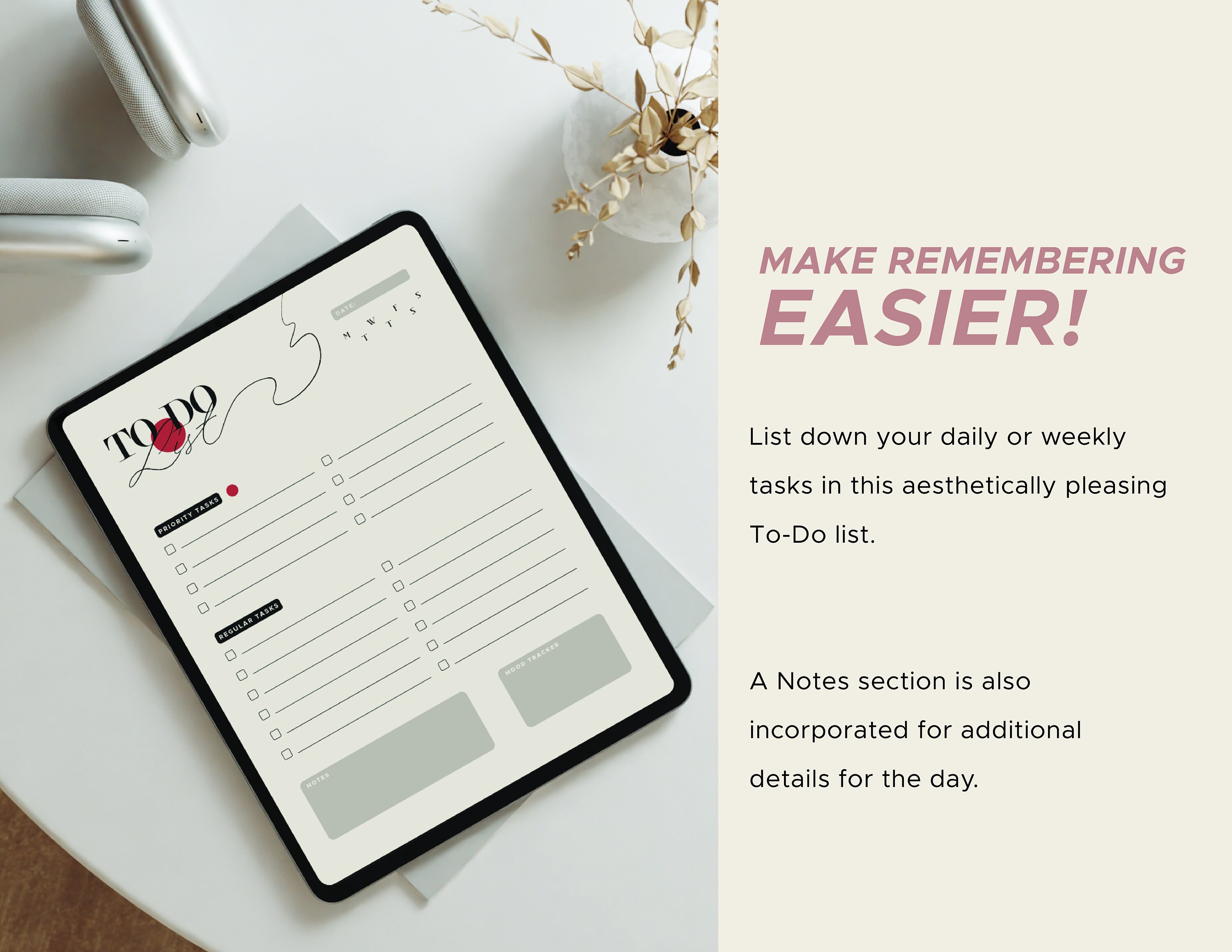 Digital Printable to Do List | Cute Aesthetic Daily Weekly Template ...