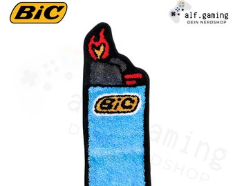 BIC Feuerzeug Lighter Gaming Gamer Zocker Zimmer - Teppich / Rug Blau Handgemacht