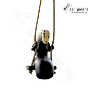 Studio Ghibli Chihiros Reisen Schaukel Figur aus Holz Ohngesicht für Auto, Pflanzen, Geschenk, Deko Bild 2