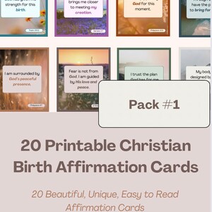 20 afirmações cristãs de nascimento para parto e parto, parto e parto para impressão, download instantâneo, cartões de apoio ao nascimento calmantes, PDF