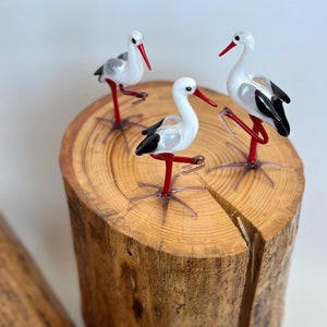 Set of 3 Handcrafted Storks - Elegant Home Decor Accent