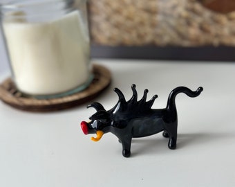 吹きガラスのイノシシの置物：ミニチュアコレクション彫刻 - Etsy 日本