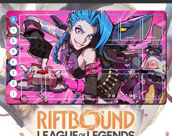 Spielmatte RIFTBOUND – League of Legends – Jinx – 600 x 350 mm (24 x 14 Zoll) – Sammelkartenspiel