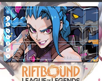 Spielmatte RIFTBOUND – League of Legends – Jinx – 600 x 350 mm (24 x 14 Zoll) – Sammelkartenspiel