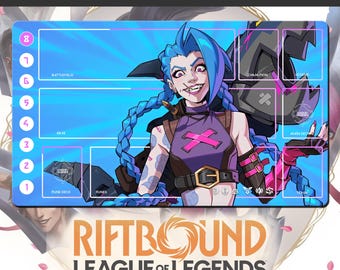 Spielmatte RIFTBOUND – League of Legends – Jinx – 600 x 350 mm (24 x 14 Zoll) – Sammelkartenspiel
